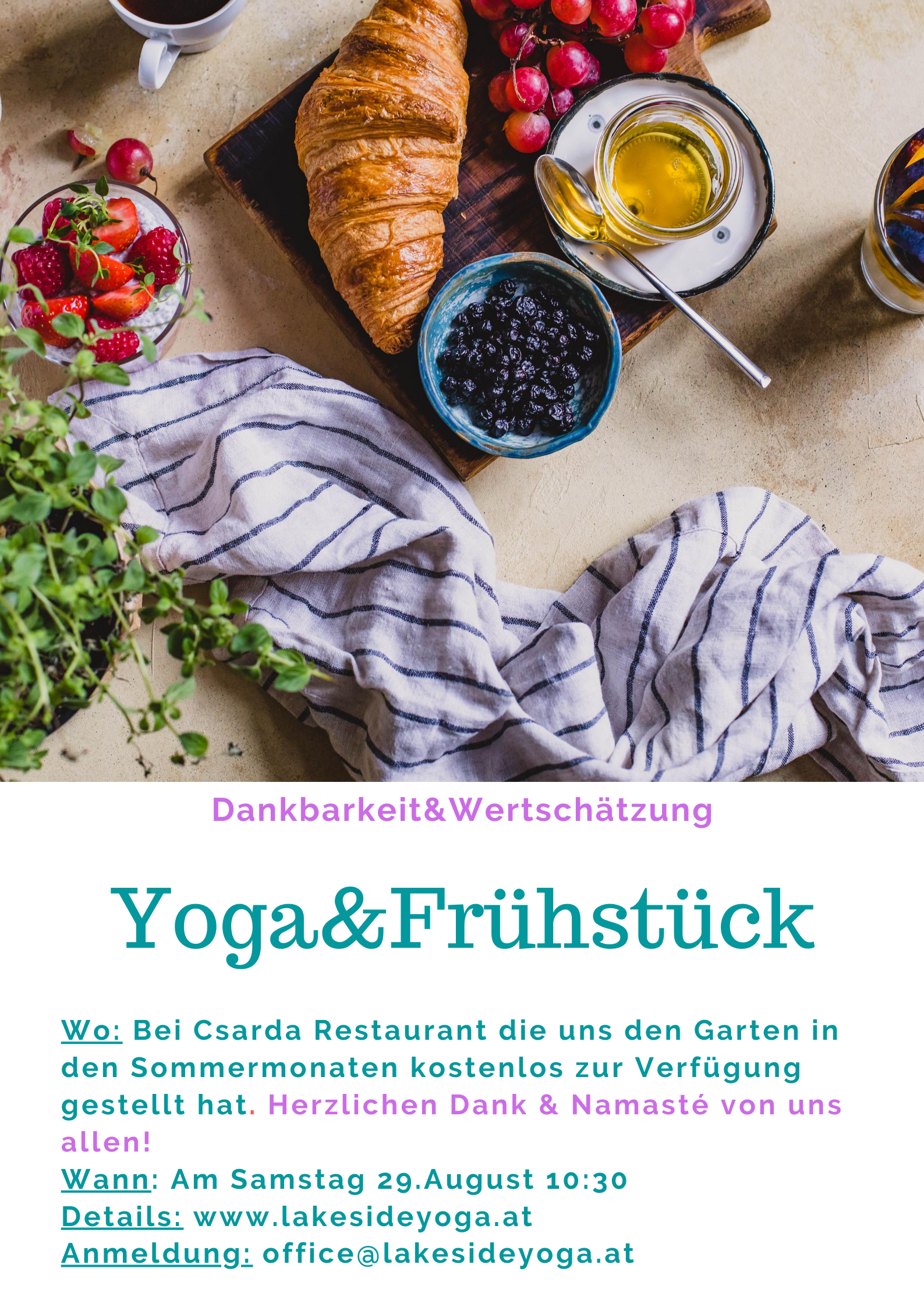 Yoga&Frühstück 29. August 10h30