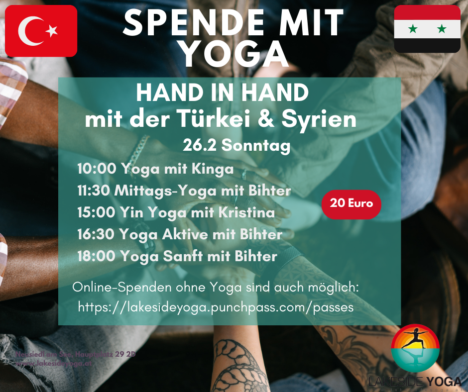 Spende mit Yoga-Hand in Hand mit der Türkei & Syrien 26. feb. Sonntag ab 10:00